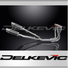 CBR1100XX BLACKBIRD 1996-2009 / MINI 200mm (8 inch) CARBON FIBRE ROUND SILENCERS 4-2 COMPLETE SYSTEM