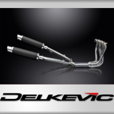 Honda CBR1100XX Blackbird Full Exhaust 4-2 350mm Round Carbon Silencers