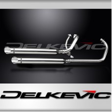 YAMAHA XV125 XV250 VIRAGO 88-17 FULL 2-2 EXHAUST 550mm CUSTOM SILENCER SLASH CUT