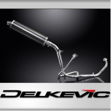 HONDA XL125V VARADERO FULL EXHAUST SYSTEM 450mm CARBON OVAL BSAU SILENCER 