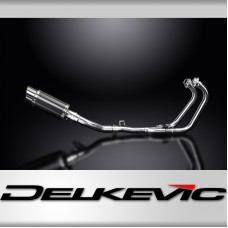 GW250 INAZUMA 2013-2017 / MINI 200mm (8 inch) CARBON FIBRE ROUND SILENCER 2-1 COMPLETE SYSTEM