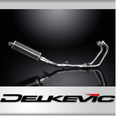 GW250 INAZUMA 2013-2017 / OVAL 350mm (14 inch) CARBON FIBRE SILENCER 2-1 COMPLETE SYSTEM