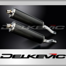 KAWASAKI GPZ500S 1987-2007 450mm OVAL CARBON BSAU SILENCER EXHAUST KIT