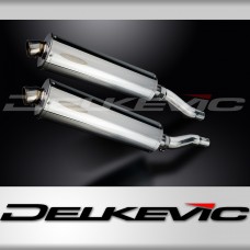 KAWASAKI GPZ500S 1987-2007 450mm OVAL STAINLESS BSAU SILENCER EXHAUST KIT