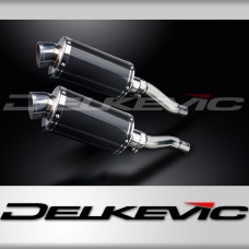 KAWASAKI GPZ500S 1987-2007 225mm OVAL CARBON SILENCER EXHAUST KIT