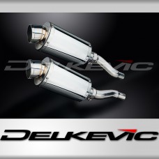 KAWASAKI GPZ500S 1987-2007 225mm OVAL STAINLESS SILENCER EXHAUST KIT