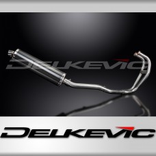 KAWASAKI GPZ500S  FULL 2-1 EXHAUST SYSTEM 450mm CARBON OVAL BSAU SILENCER