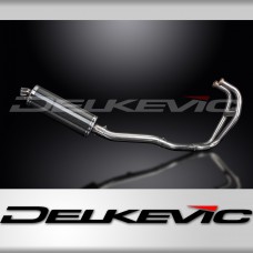 KAWASAKI GPZ500S  FULL 2-1 EXHAUST SYSTEM 350mm CARBON OVAL BSAU SILENCER 