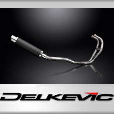 KAWASAKI GPZ500S  FULL 2-1 EXHAUST SYSTEM 350mm CARBON ROUND BSAU SILENCER
