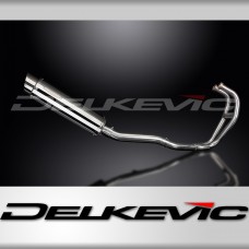 KAWASAKI GPZ500S  FULL 2-1 EXHAUST SYSTEM 350mm STAINLESS ROUND BSAU SILENCER 