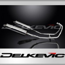 KAWASAKI GPZ500S  FULL 2-2 EXHAUST SYSTEM 450mm STAINLESS OVAL BSAU SILENCERS