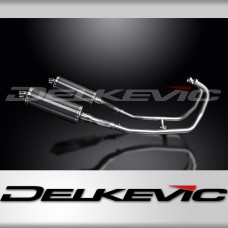 KAWASAKI GPZ500S  FULL 2-2 EXHAUST SYSTEM 350mm CARBON OVAL BSAU SILENCERS 
