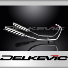 KAWASAKI GPZ500S  FULL 2-2 EXHAUST SYSTEM 350mm STAINLESS ROUND BSAU SILENCERS