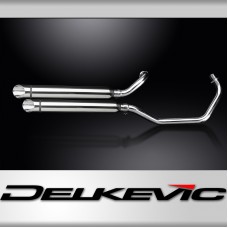 YAMAHA XV535 1987-2003 FULL 2-2 EXHAUST 550mm SILENCER SLASHCUT BAFFLE