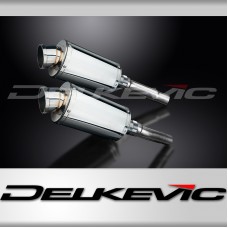 MONSTER 620 2002-2006 / 2* SS70 OVAL 225mm (9 inch) SILENCERS 304 STAINLESS STEEL