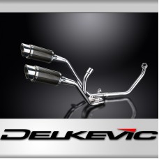 SUZUKI SV650 98-02 FULL 2-2 EXHAUST SYSTEM 200mm CARBON ROUND SILENCERS