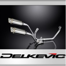 SUZUKI SV650 98-02 FULL 2-2 EXHAUST SYSTEM 200mm STAINLESS ROUND SILENCERS