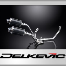 SUZUKI SV650 98-02 FULL 2-2 EXHAUST SYSTEM 225mm CARBON OVAL SILENCERS