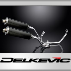 SUZUKI SV650 98-02 FULL 2-2 EXHAUST SYSTEM 450mm CARBON OVAL BSAU SILENCERS