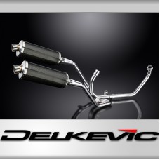SUZUKI SV650 98-02 FULL 2-2 EXHAUST SYSTEM 350mm CARBON OVAL BSAU SILENCERS
