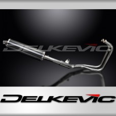KAWASAKI ER5 1996-07 FULL EXHAUST SYSTEM 450mm CARBON OVAL SILENCER