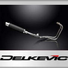 KAWASAKI ER5 1996-07 FULL EXHAUST SYSTEM 350mm CARBON ROUND SILENCER