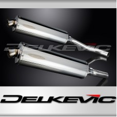 KAWASAKI Z1000 2007-2009 450mm OVAL STAINLESS BSAU SILENCER EXHAUST KIT