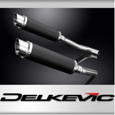 KAWASAKI Z1000 2007-2009 350mm CARBON ROUND BSAU SILENCER EXHAUST KIT 