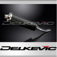 KAWASAKI KLR650A 1987-2007 450mm OVAL CARBON BSAU SILENCER EXHAUST KIT