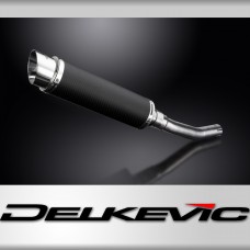 KAWASAKI KLR650A 1987-2007 350mm CARBON ROUND BSAU SILENCER EXHAUST KIT 
