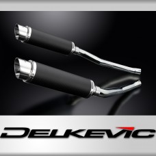 KAWASAKI ZZR1400 NINJA 2006-2007 350mm ROUND CARBON BSAU SILENCER EXHAUST KIT