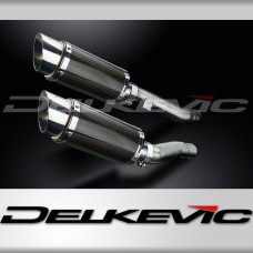 KAWASAKI ZZR400 ZZR600 1990-2009 200mm ROUND CARBON  SILENCER EXHAUST KIT