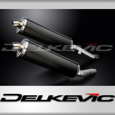 KAWASAKI ZZR400 ZZR600 1990-2009 450mm OVAL CARBON BSAU SILENCER EXHAUST KIT