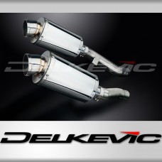 KAWASAKI ZZR400 ZZR600 1990-2009 225mm OVAL STAINLESS SILENCER EXHAUST KIT