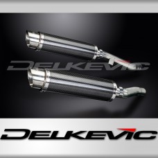 KAWASAKI ZZR400 ZZR600 1990-2009 350mm ROUND CARBON BSAU SILENCER EXHAUST KIT