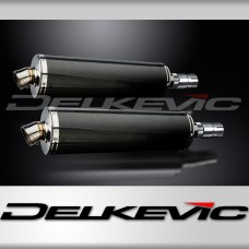 KAWASAKI EN500C 1996-2009 450mm OVAL CARBON BSAU SILENCER EXHAUST KIT