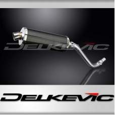 SUZUKI DR650 SE 1996-2019 350mm OVAL CARBON BSAU SILENCER EXHAUST KIT