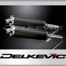 KAWASAKI GPZ900R ZX900A 1984-03 450mm OVAL CARBON BSAU SILENCER EXHAUST KIT