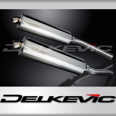 KAWASAKI KLV1000 04-05 450mm OVAL STAINLESS BSAU SILENCER EXHAUST KIT