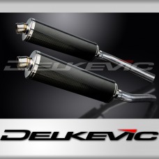KAWASAKI KLV1000 2004-2005 450mm OVAL CARBON BSAU SILENCER EXHAUST KIT