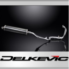 KAWASAKI NINJA 300 2013-19 FULL 2-1 EXHAUST 450mm CARBON OVAL BSAU SILENCER