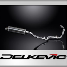 KAWASAKI NINJA 300 2013-19 FULL 2-1 EXHAUST 350mm CARBON OVAL BSAU SILENCER