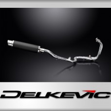 KAWASAKI NINJA 300 2013-19 FULL 2-1 EXHAUST 350mm CARBON ROUND BSAU SILENCER