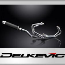 HONDA VFR800Fi 98-01 FULL EXHAUST SYSTEM 350mm CARBON ROUND BSAU SILENCER