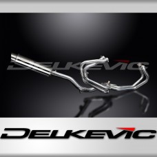 HONDA VFR800Fi 98-01 FULL EXHAUST SYSTEM 350mm STAINLESS ROUND BSAU SILENCER