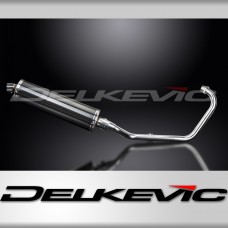 HONDA CB125F 2015-2018 FULL EXHAUST SYSTEM 450mm CARBON OVAL BSAU SILENCER