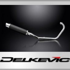 HONDA CB125F 2015-2018 FULL EXHAUST SYSTEM 350mm CARBON ROUND BSAU SILENCER