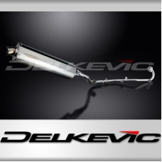 SUZUKI DR125SM 2009-14 FULL EXHAUST SYSTEM 450mm STAINLESS OVAL BSAU SILENCER