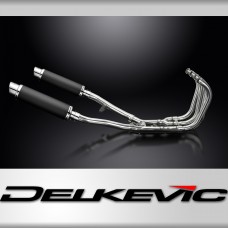 Suzuki GSX1400 2001-2004 Delkevic Full Exhaust 4-2 350mm Round Carbon Silencers