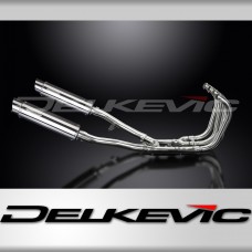 Suzuki GSX1400 2001-04 Delkevic Full Exhaust 4-2 350mm Round Stainless Silencers